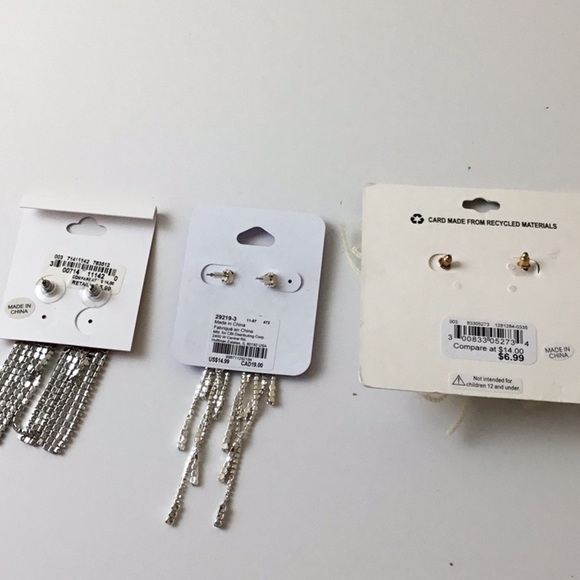 Adrienne Vittadini Rhinestone Tassel Earring + Bonus Pairs Fashion Jewelry NWT - Picture 5 of 5